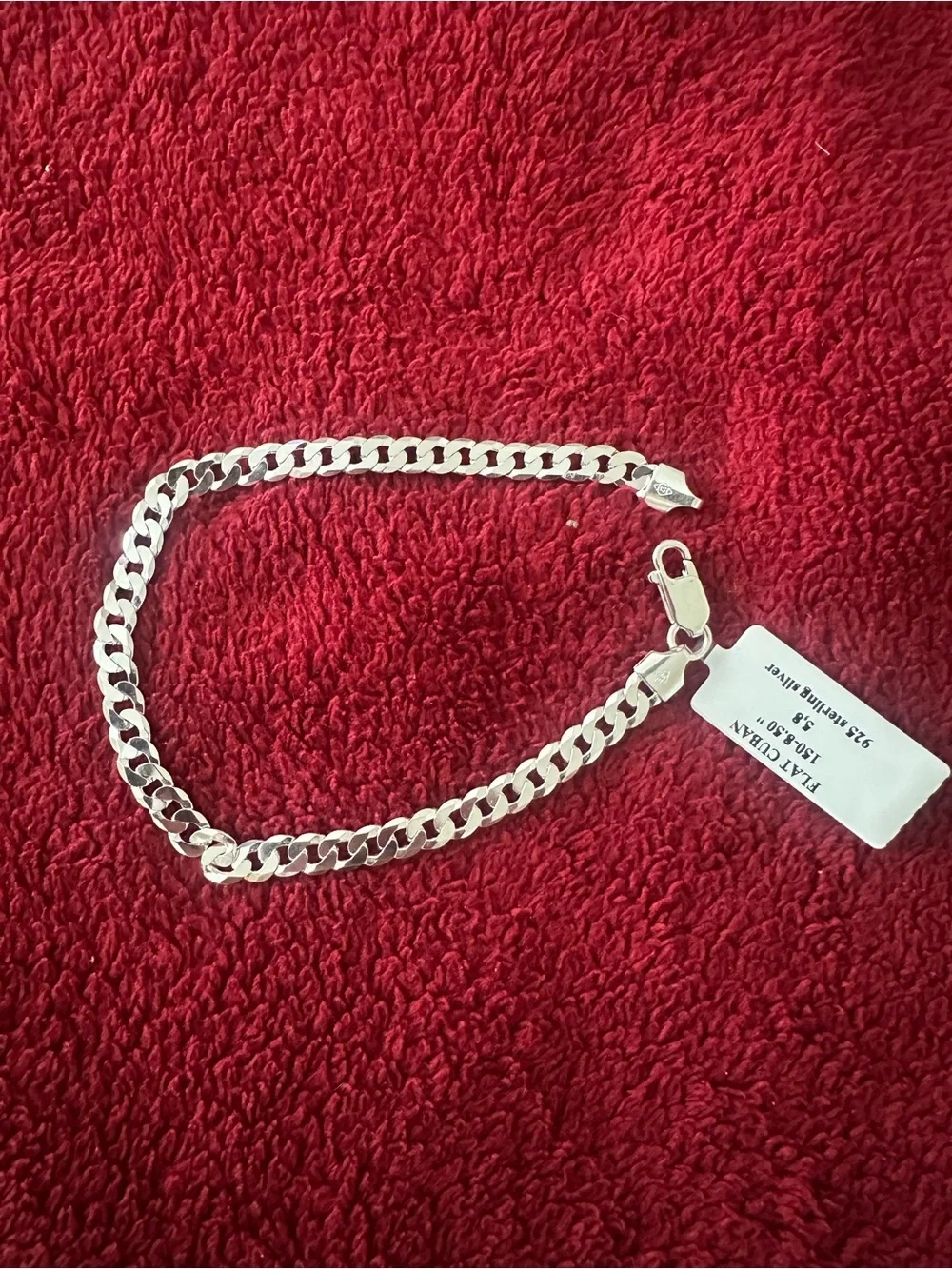 925 Sterling Silver Flat Cuban Link Bracelet